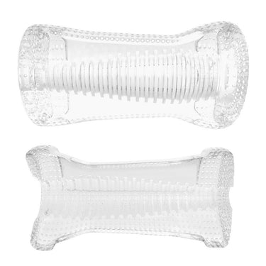 Ripple Dual End Stroker Male Masturbator - Transparent